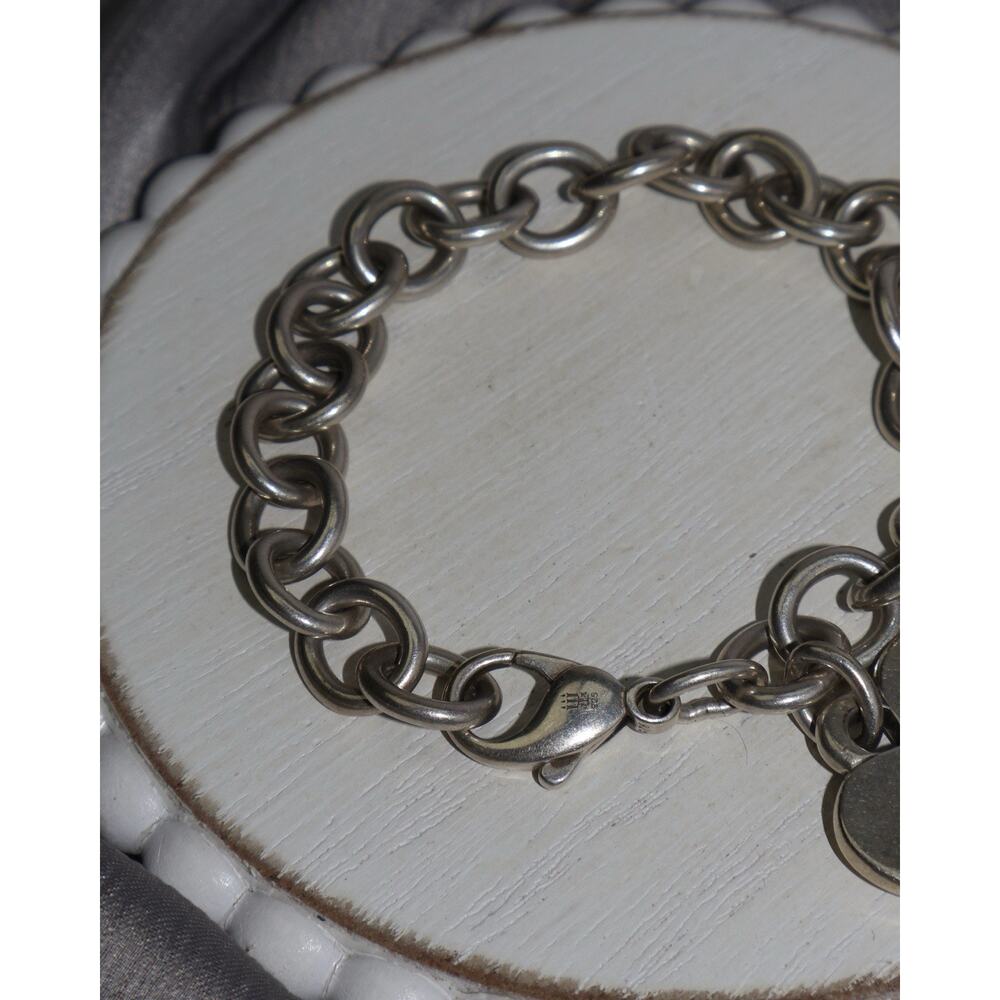 Retired James Avery 925 Cable Chain With Heart Charm Bracelet 37.5G / 7.5in - Picture 4 of 5